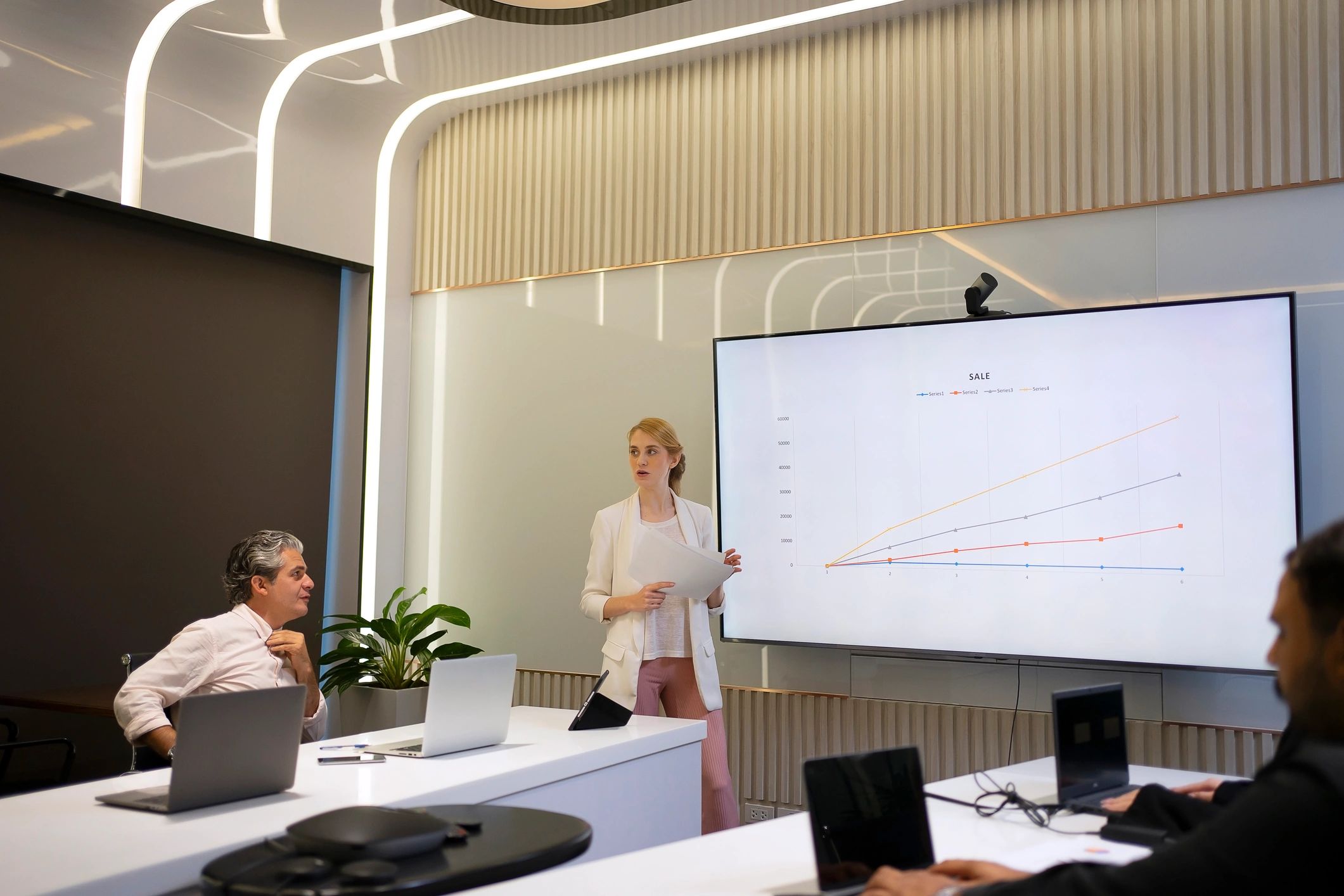 Professionals meeting in a conference room