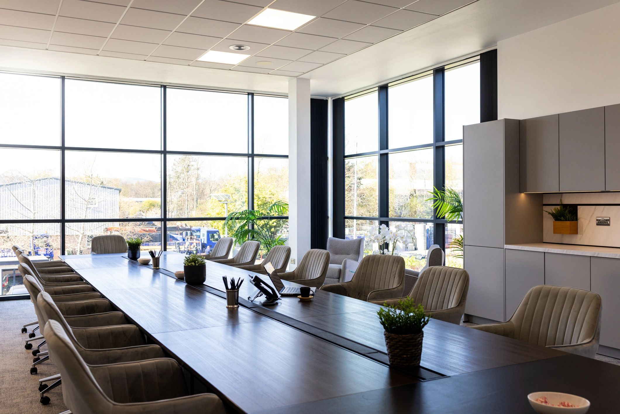 Modern corporate office conference room