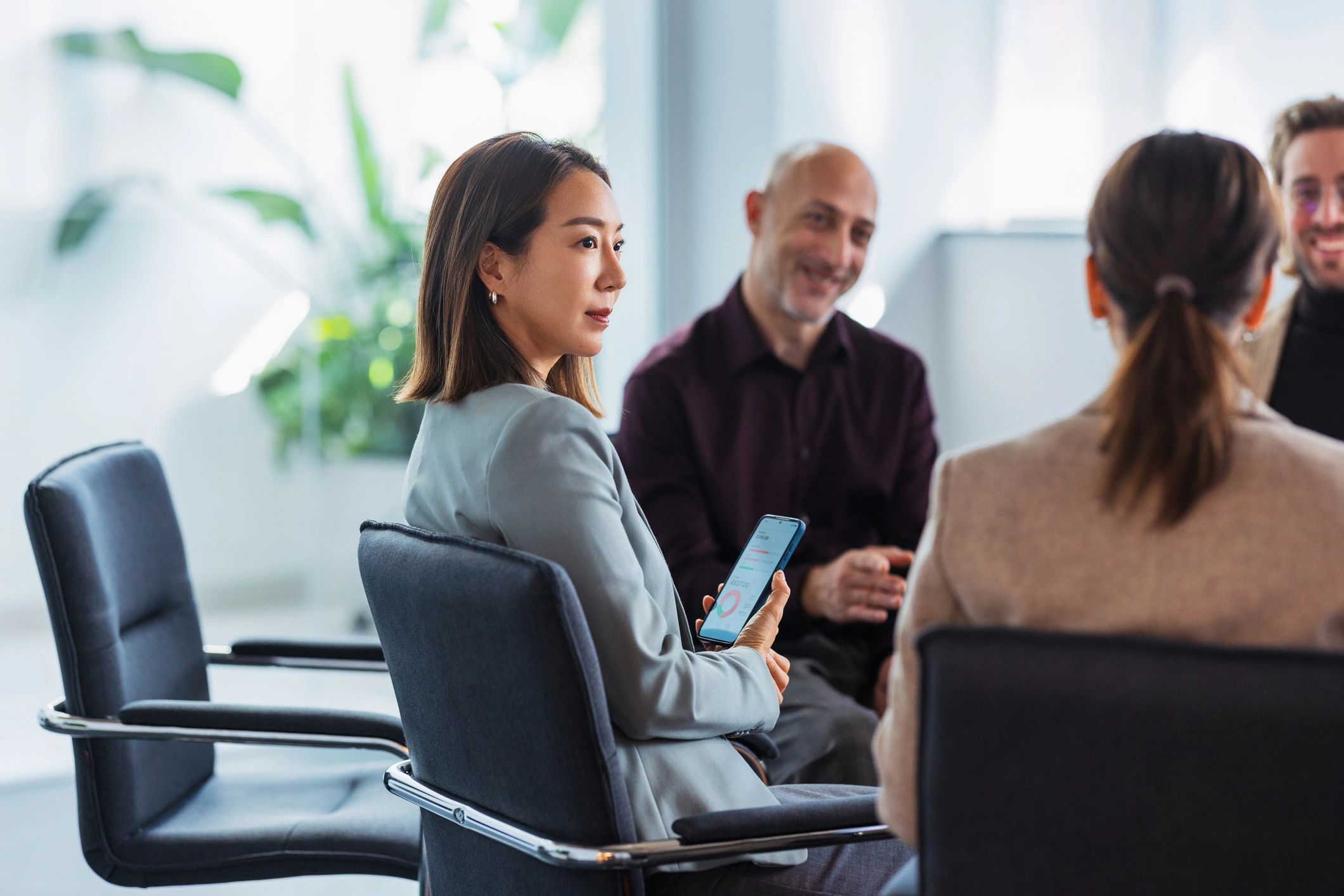 Corporate team collaboration representing a B2B research client testimonial